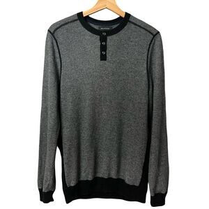 NAADAM Mens Cashmere Wool Henley Sweater Size M Quiet Luxury Preppy Minimalist